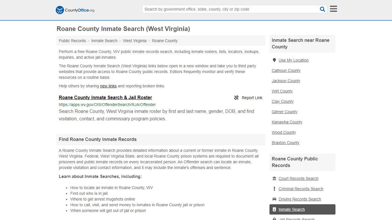 Inmate Search - Roane County, WV (Inmate Rosters & Locators)