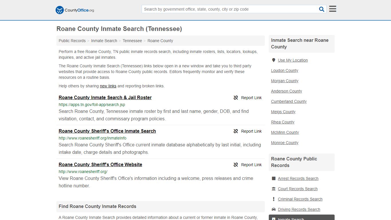 Inmate Search - Roane County, TN (Inmate Rosters & Locators)